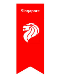 Singapore Flag Vertical Merlion