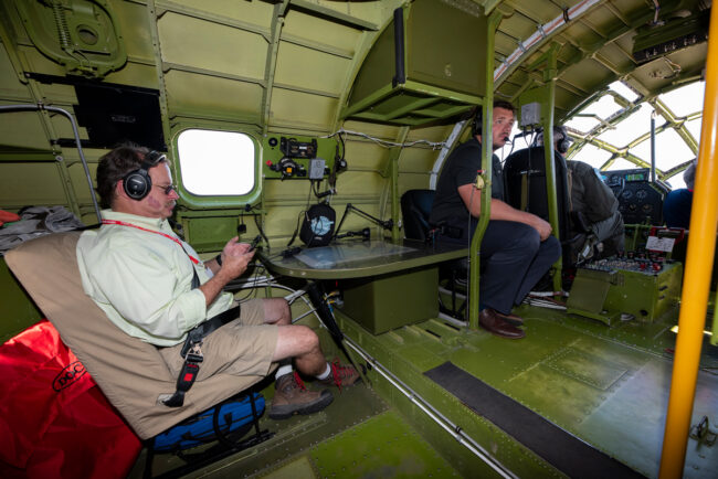 View from the Navigator and Radio Operator seats in B-29 Doc.