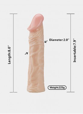 G-Spot Big Dildo Soft PVC Penis Flesh-Colored Realistic Cock Clitoris Stimulation 7.8 Inch Slim Dildo Sex Toys for Women