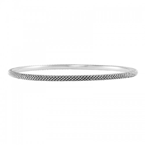 Lagos Sterling Silver Signature Caviar Beaded Round Bangle Bracelet