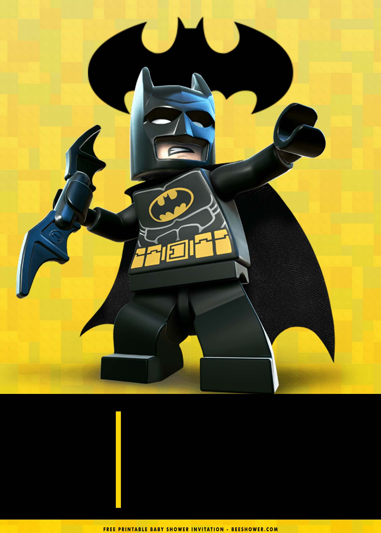 FREE Printable) – Lego Batman Baby Shower Invitation Templates | FREE  Printable Birthday Invitation Templates - Bagvania