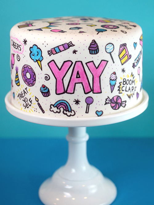 Doodles and Daydreams Cake - Bakerella