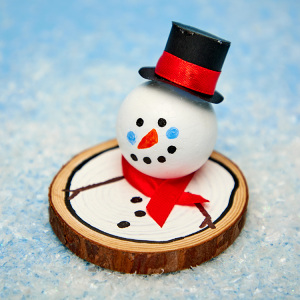 Melted Snowman Log Slice