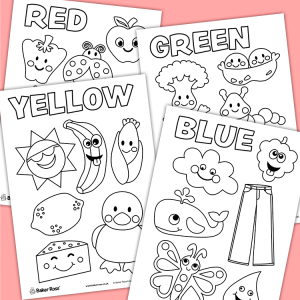 Colour-In Pages (Red, Green, Yellow, Blue)