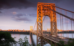 George Washington Bridge Hudson River Background Wallpaper 120482