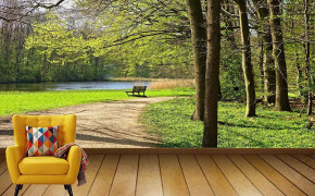 Bench Nature HD Background Wallpaper 97841