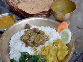 Simple family meal, India