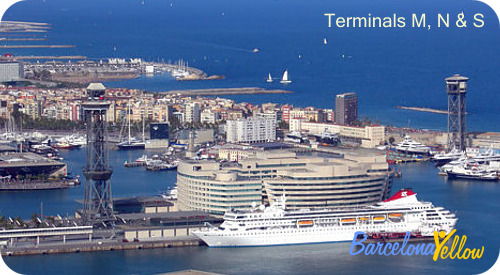 Barcelona 2023 - Map Barcelona cruise ship terminals and Moll Adossat pier  at Barcelona port