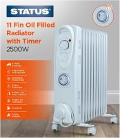 Status 11 Fin 2500w Oil Filled Radiator - Timer