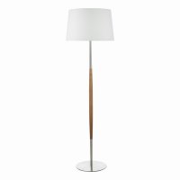 Detroit Floor Lamp Satin Nickel Walnut Detail Base Only