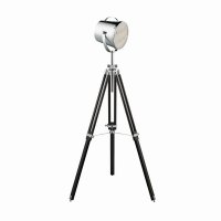 Searchlight Studio Adjustable Floor Lamp Black with Chrome Shade