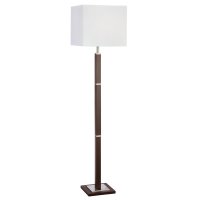 Searchlight Waverley Floor Lamp Brown Wood/Ss Rectangular