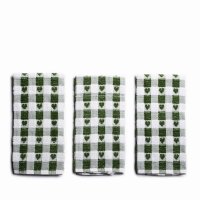 Sabichi Set of 3 Sage Heart Tea Towels