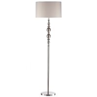 Dar Madrid Ball Floor Lamp Satin Chrome with Shade