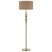 Dar Madrid Ball Floor Lamp with Shade Antique Brass