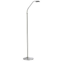 Dar Wellington Floor Lamp Satin Chrome LED