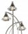 Dar Luther 3 Light Floor Lamp with Crystal Glass Satin Chrome