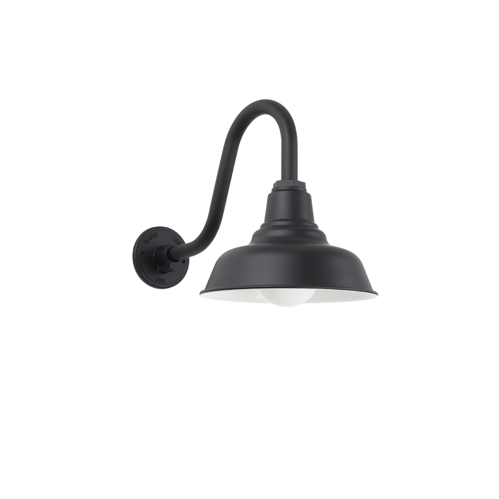 Hampton Styled Gooseneck Wall Light in Black Ace