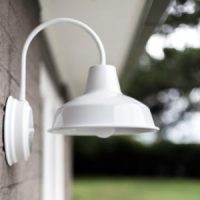 White Hampton Styled Wall Light on Brick Wall