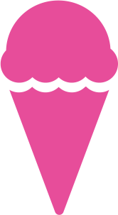 A pink ice cream cone with a single scoop and a scalloped edge on the cone, reminiscent of a delightful dessert from your favorite ice cream franchise.