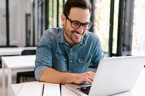 Man using a laptop