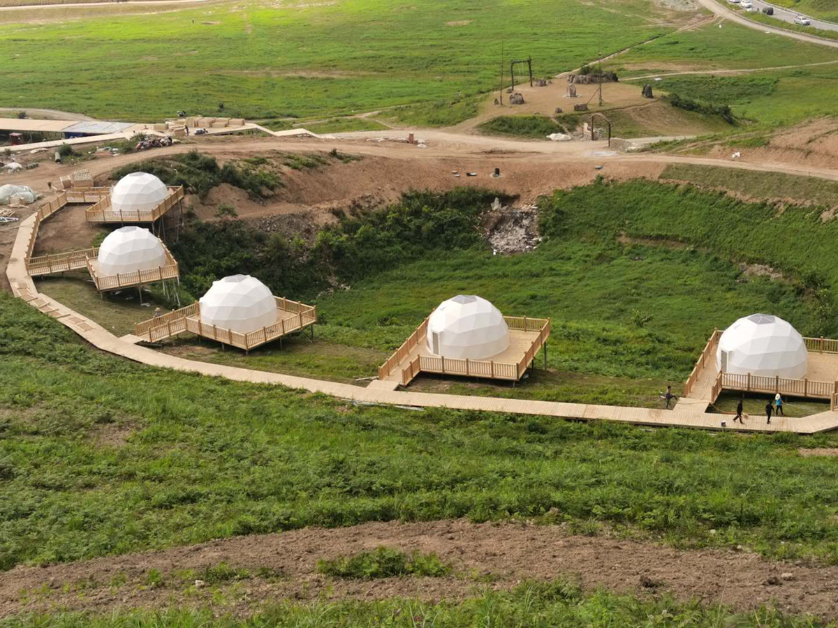 12 Pcs Eco Geodesic Living Homes | Sustainable Domes Accommodation - Hunan,China