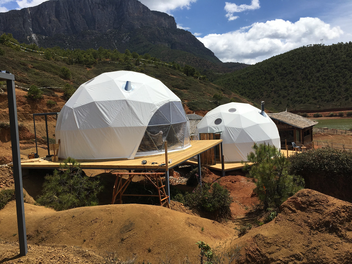 High-End Customized Glamping Canvas Dome Tent Hotel - Yunnan, China