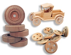 Wooden Model Cars and Trucks, Wooden Wheels