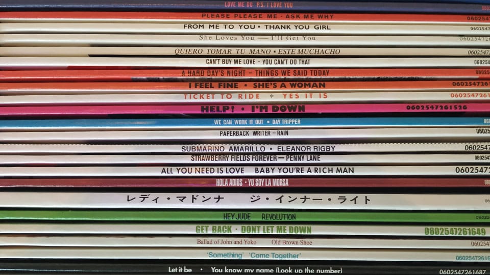 Beatles singles spines