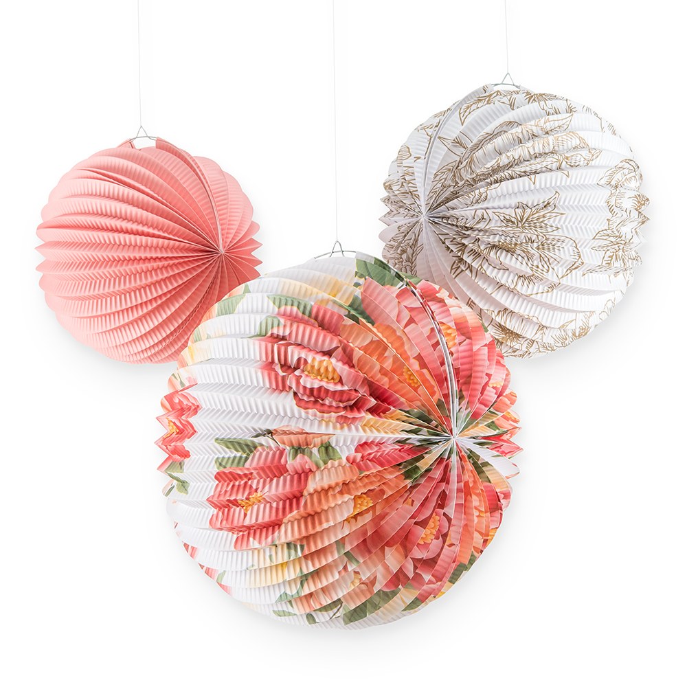 Floral Hanging Paper Lanterns  12981