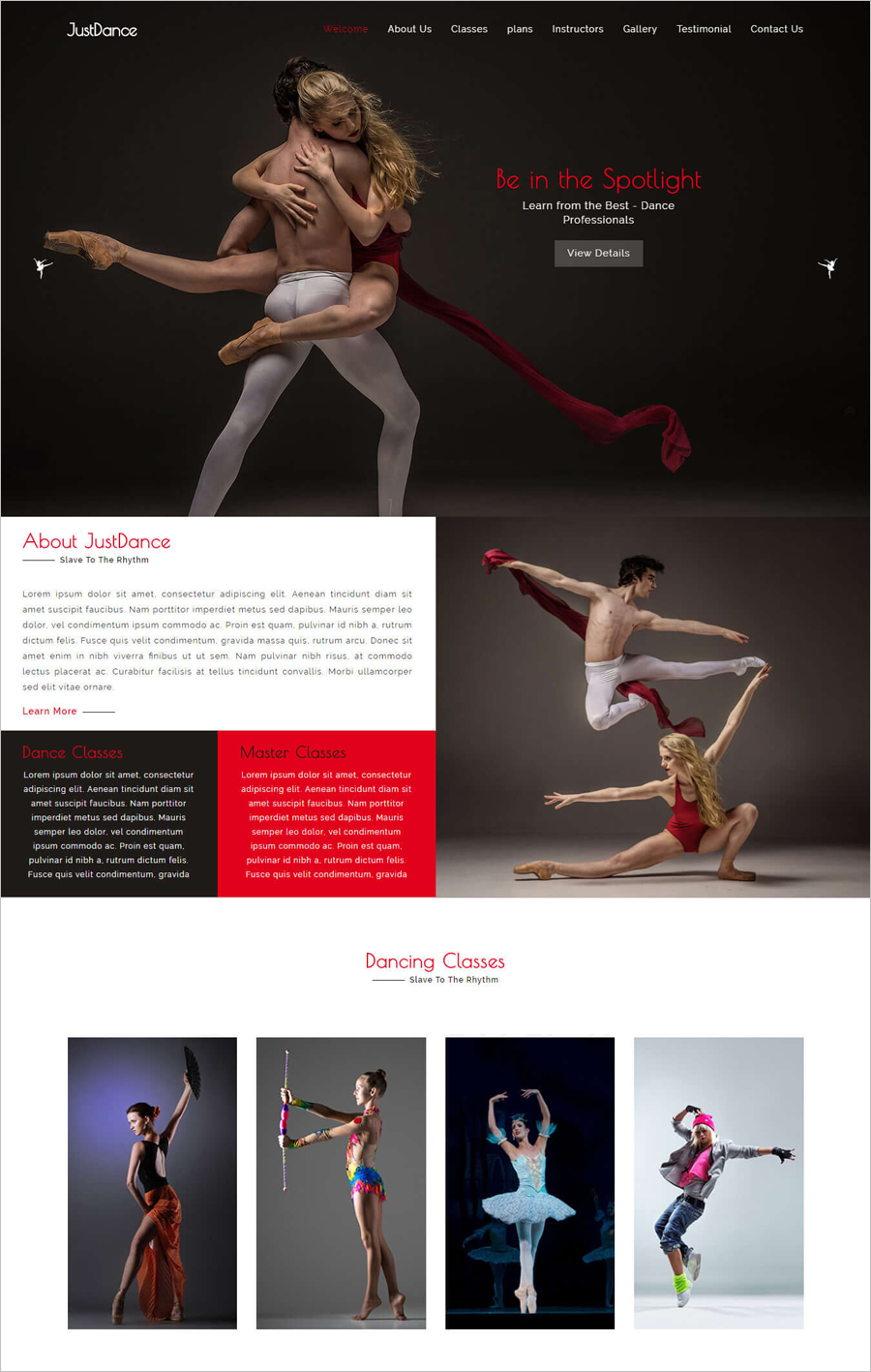 Dance Studio Website Templates Free - Free Templates Printable