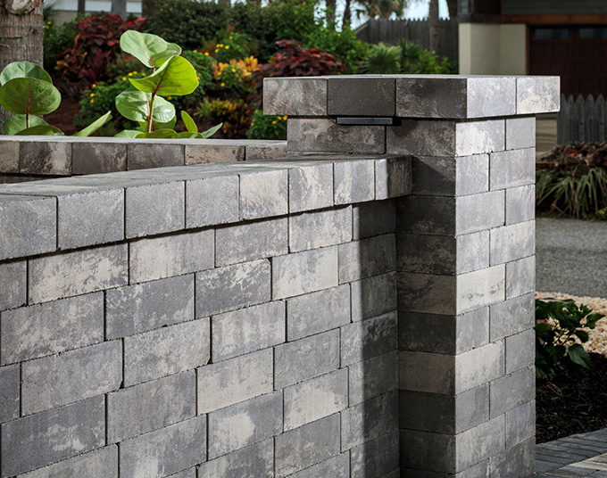 gray stone paver retaining wall tampa fl