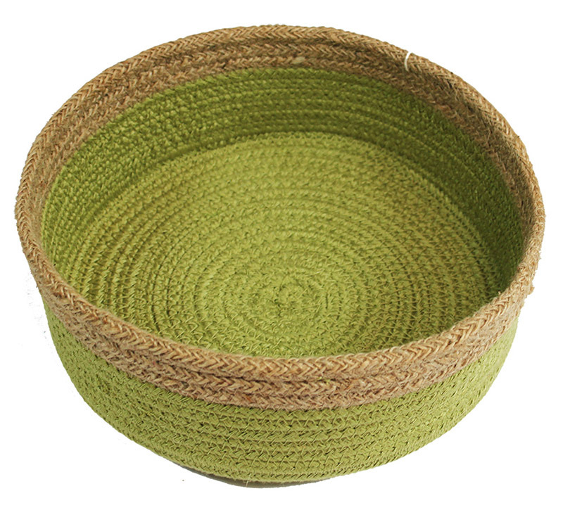 Natural Jute Bowl Large - Green