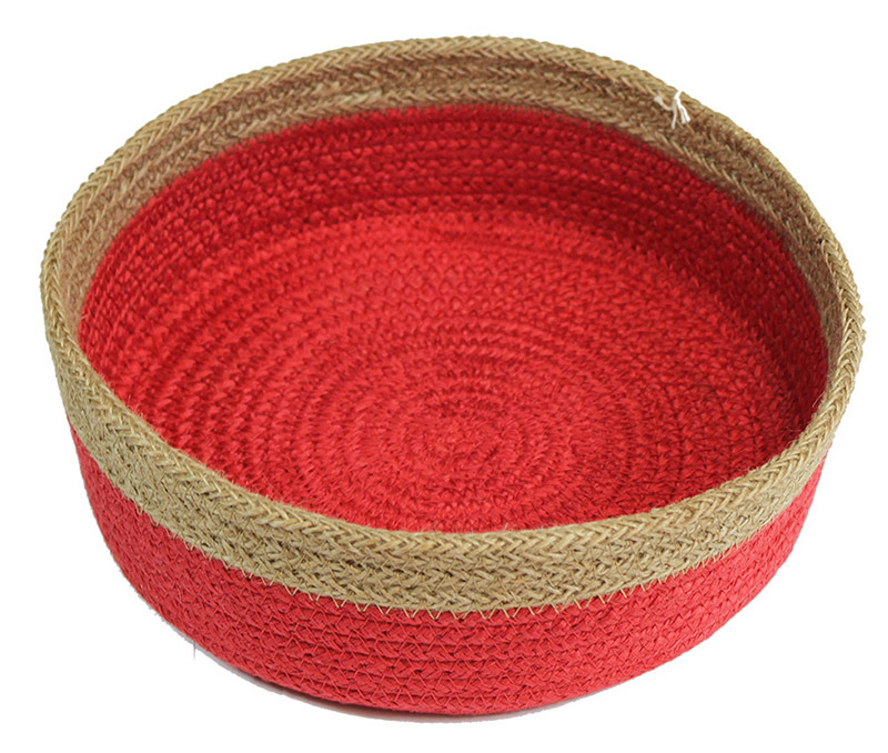 Natural Jute Bowl Large - Red