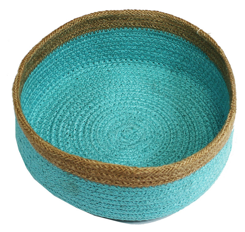 Natural Jute Bowl Large - Sky Blue