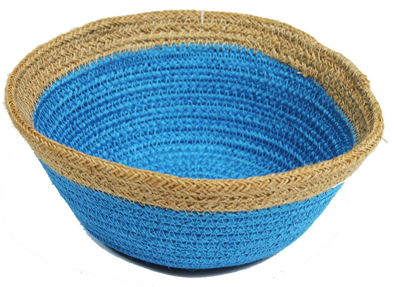 Natural Jute Bowl Small - Royal Blue