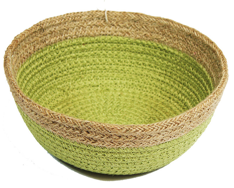 Natural Jute Bowl Small - Green