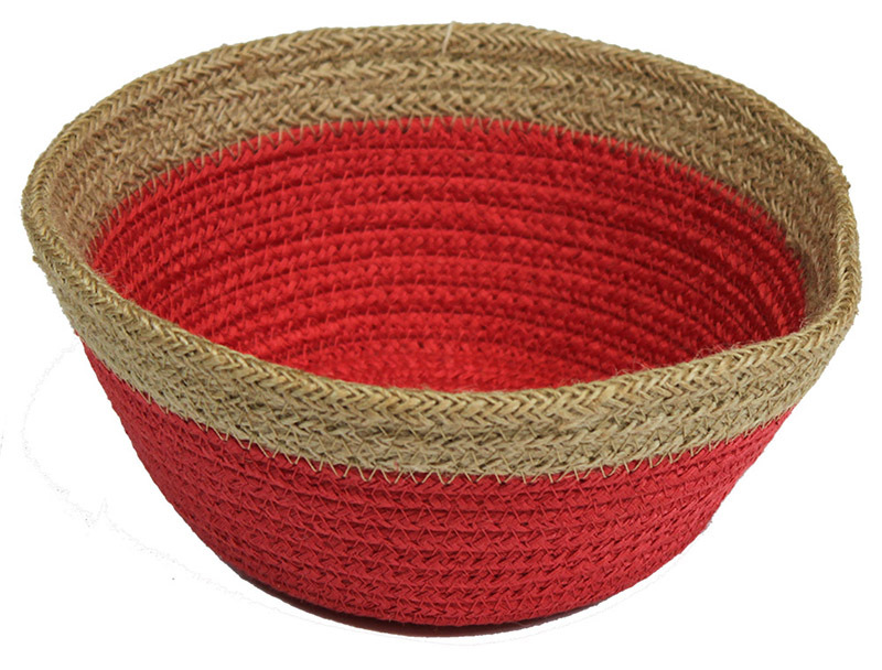 Natural Jute Bowl Small - Red