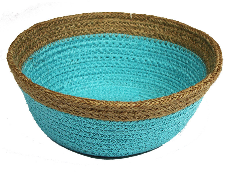 Natural Jute Bowl Small - Sky Blue