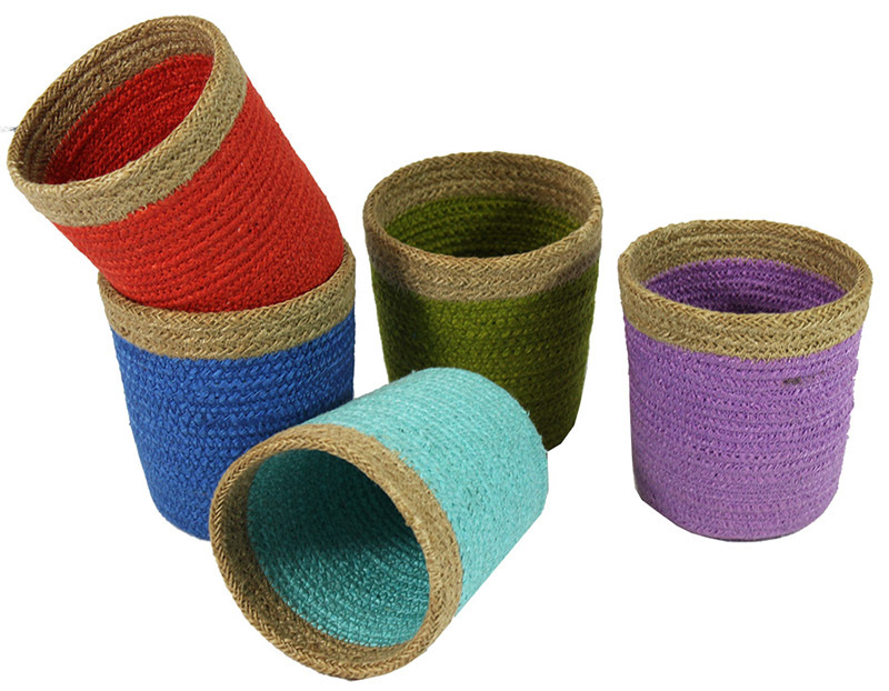 Natural Jute Mini Basket - Set of 5