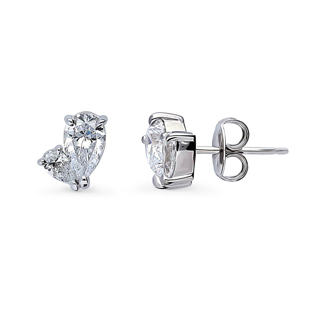 Sterling Silver 2-Stone CZ Fashion Stud Earrings #E1694-01 – BERRICLE