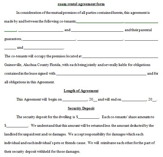 25+ Simple Room Rental Agreement Templates (Word / PDF) - Best Collections