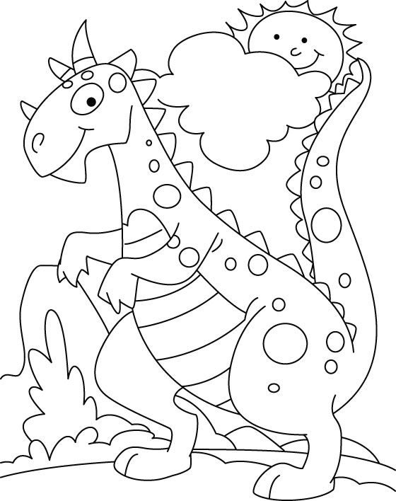 Dinosuar in park coloring pages