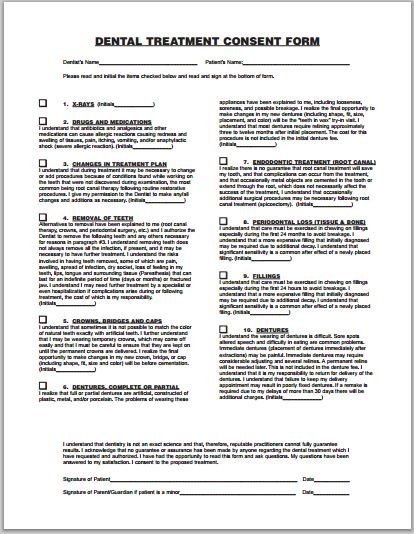 Sample Medical Consent Form | Printable Medical Forms, Letters & Sheets