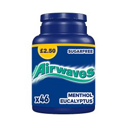 Airwaves Menthol & Eucalyptus Sugarfree Chewing Gum £2.50 PMP Bottle 46 Pieces