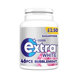 Extra White Bubblemint Sugarfree Chewing Gum Bottle £2.50 PMP 46 Pieces 