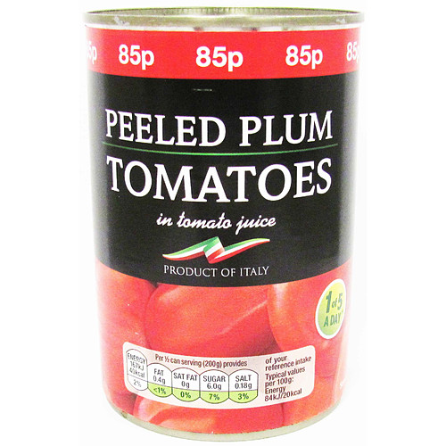 B/In Plum Tomatoes PM 85p