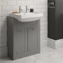 Grey semi inset unit with 2th semi countertop basin