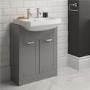 Grey semi inset unit with 2th semi countertop basin