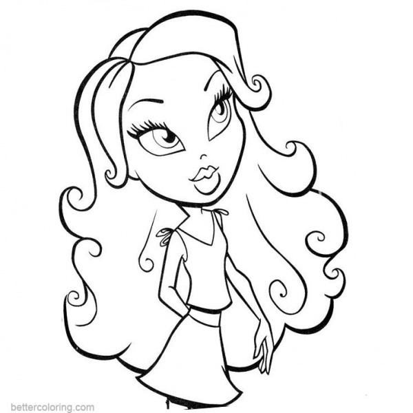 Bratz Coloring Pages Boyz Doll Lineart - Free Printable Coloring Pages